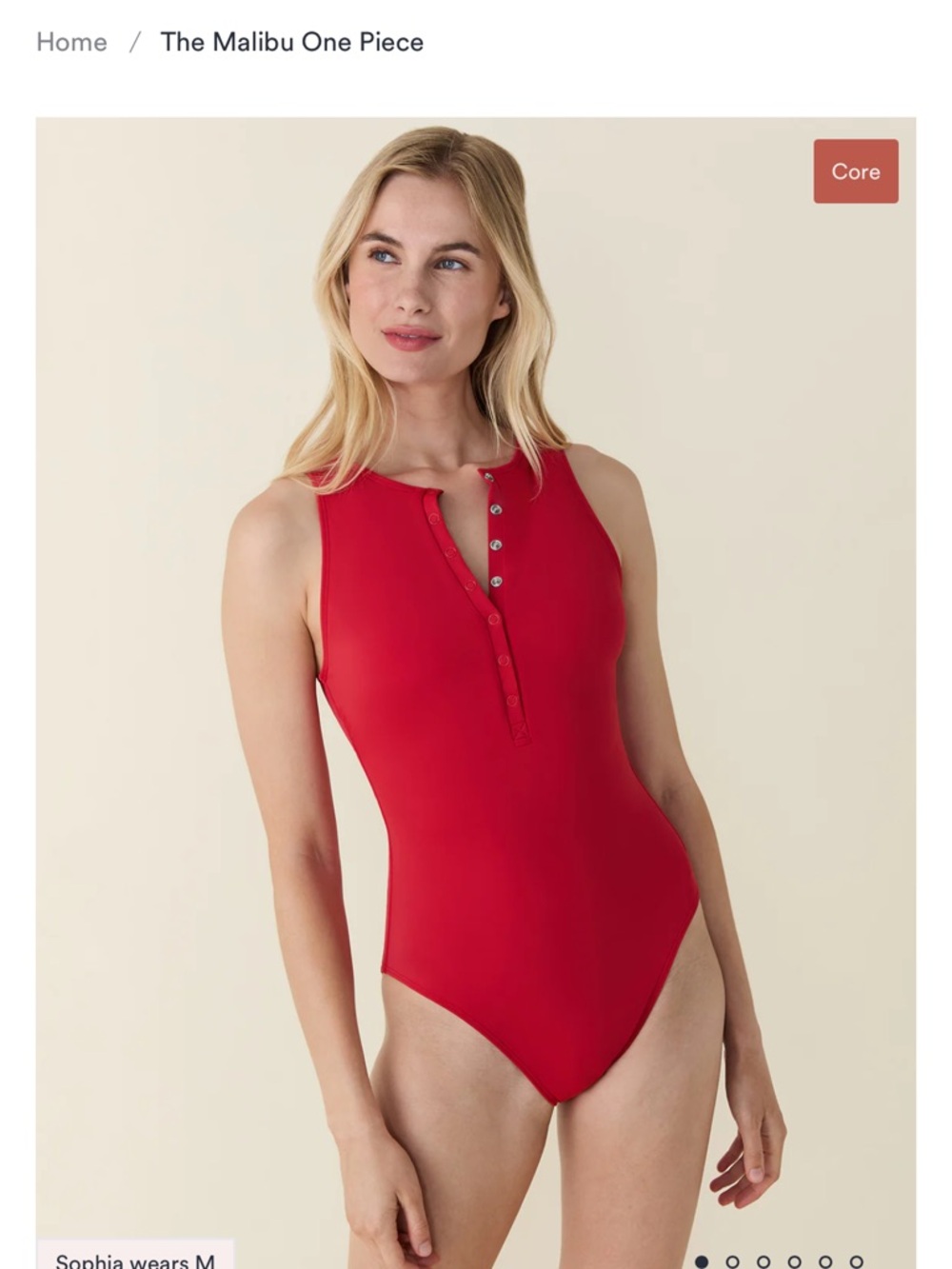 Andie Malibu One-Piece Swimsuit in Red